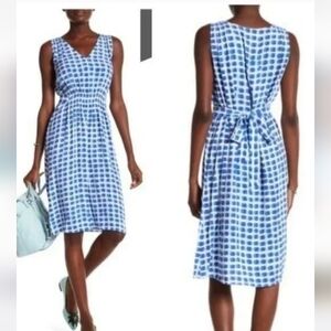Kate Spade Sleeveless Blue And White XS Dress Tie Back